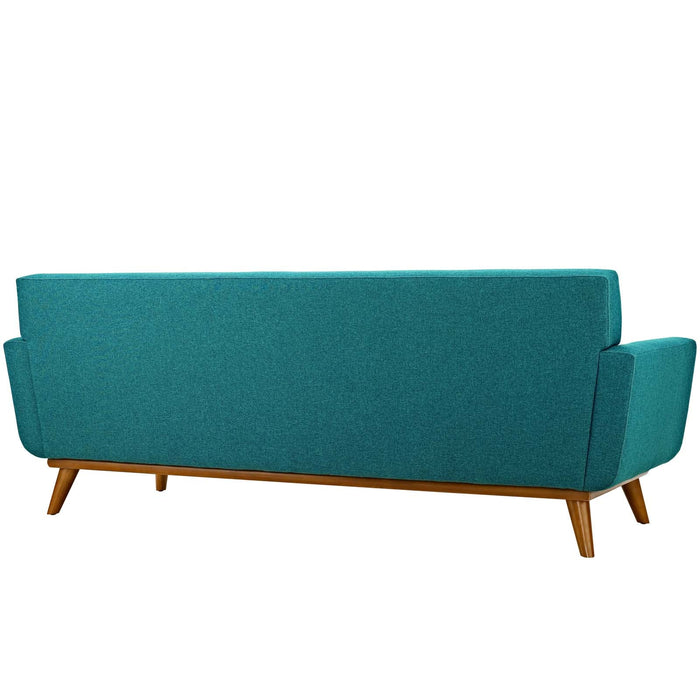 Engage Upholstered Fabric Sofa - Stylish Curved Design with Dual Cushions for Ultimate Comfort