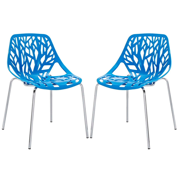 Stencil Plastic Dining Side Chair Set of 2