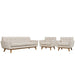 Engage Armchairs and Sofa Set of 3 Azure EEI-1345-AZU