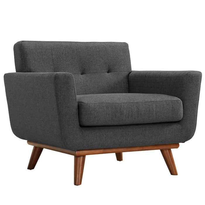 Engage Sofa and Armchairs Set - Stylish, Comfortable Seating with Tufted Design and Solid Wood Legs