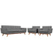 Engage Armchairs and Sofa Set of 3 Azure EEI-1345-AZU