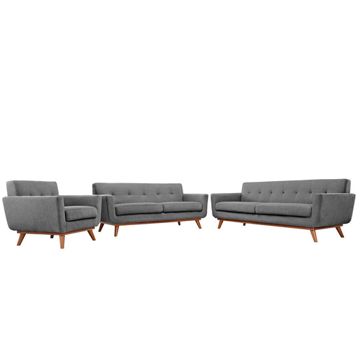 Modway Engage Sofa Loveseat and Armchair Set of 3 Living Room Furniture - View 25
