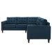 Empress 3 Piece Upholstered Fabric Sectional Sofa Set by Modway - detail close-up