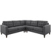 Empress 3 Piece Upholstered Fabric Sectional Sofa Set by Modway - installation view