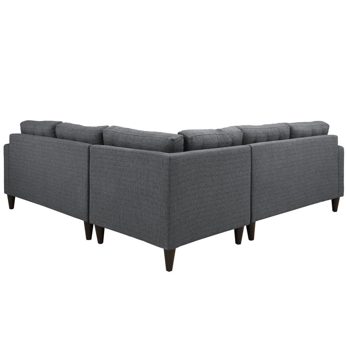 Empress 3 Piece Upholstered Fabric Sectional Sofa Set by Modway - product label