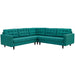 Empress 3 Piece Upholstered Fabric Sectional Sofa Set by Modway - top view