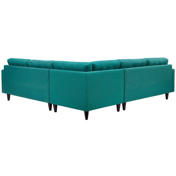Empress 3 Piece Upholstered Fabric Sectional Sofa Set by Modway - interior view