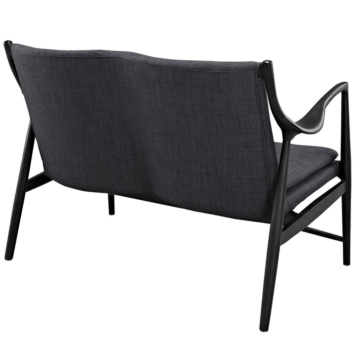 Makeshift Upholstered Fabric Loveseat - in lifestyle setting