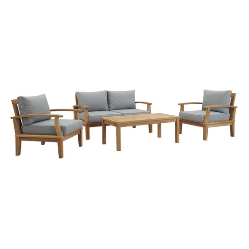 Marina 4 Piece Outdoor Patio Teak Set by Modway - angle view
