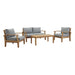Marina 4 Piece Outdoor Patio Teak Set by Modway - angle view