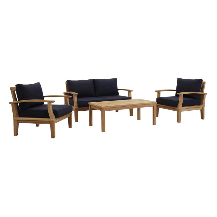 Marina 4 Piece Outdoor Patio Teak Set by Modway - top view
