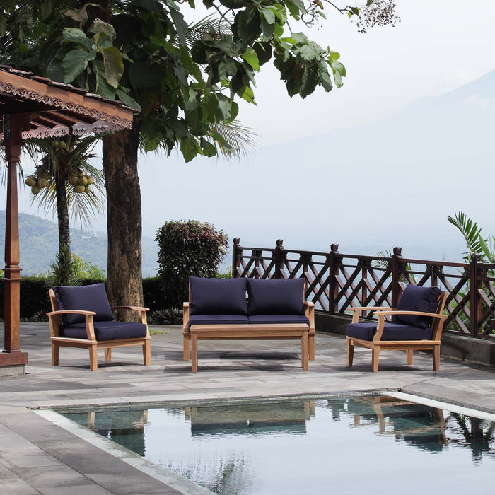 Marina 4 Piece Outdoor Patio Teak Set by Modway - feature highlight