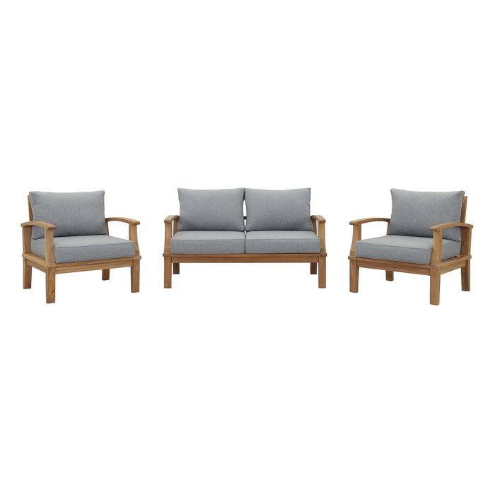 Marina 3 Piece Outdoor Patio Teak Set - alternate angle view
