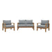 Marina 3 Piece Outdoor Patio Teak Set - alternate angle view