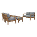 Marina 5 Piece Outdoor Patio Teak Set by Modway - angle view