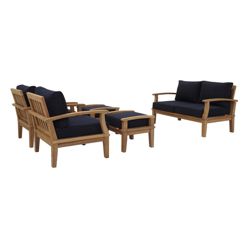 Marina 5 Piece Outdoor Patio Teak Set by Modway - top view