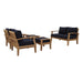 Marina 5 Piece Outdoor Patio Teak Set by Modway - top view