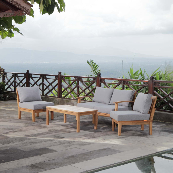Marina 5 Piece Outdoor Patio Teak Set by Modway - front view