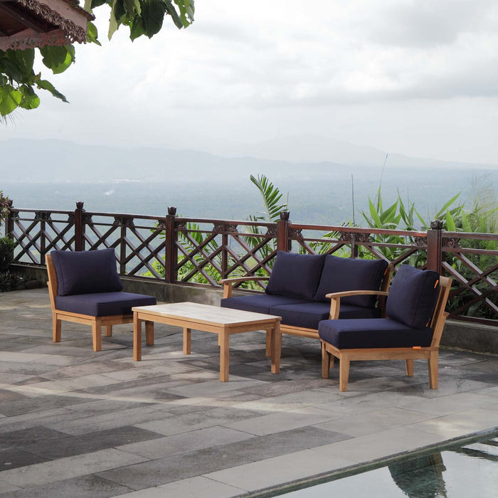 Marina 5 Piece Outdoor Patio Teak Set by Modway - top view