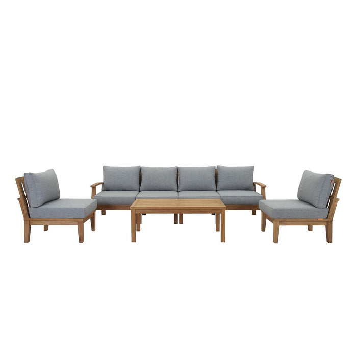 Marina 7 Piece Outdoor Patio Teak Set by Modway - angle view