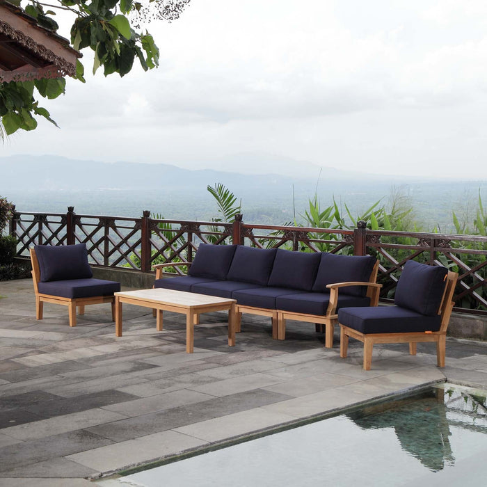 Marina 7 Piece Outdoor Patio Teak Set by Modway - top view