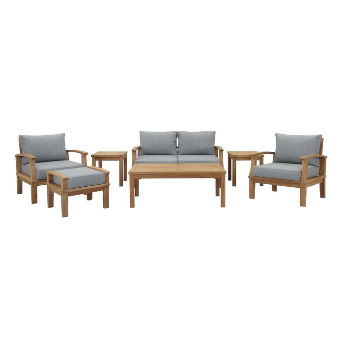 Marina 7 Piece Outdoor Patio Teak Set by Modway - angle view
