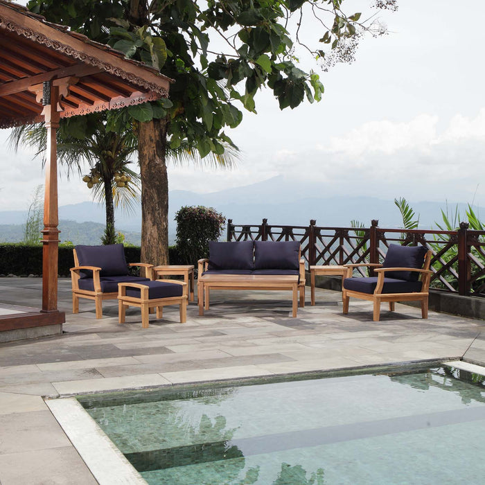 Marina 7 Piece Outdoor Patio Teak Set by Modway - top view