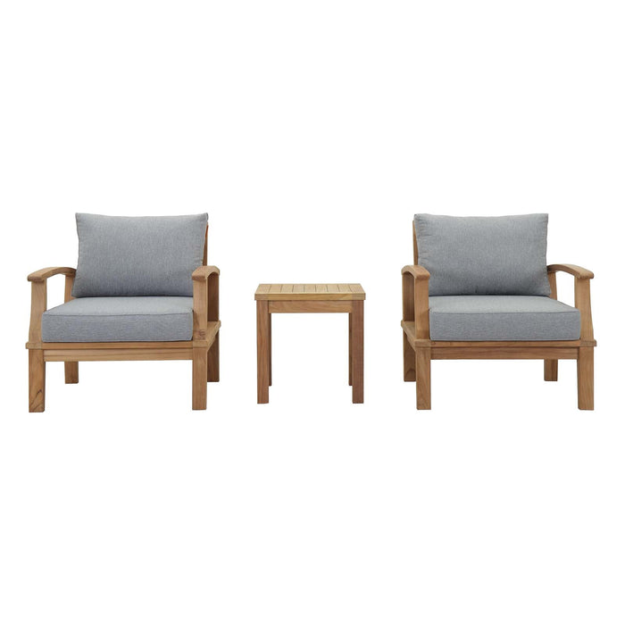 Marina 3 Piece Outdoor Patio Teak Set - alternate angle view