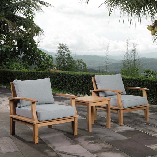 Marina 3 Piece Outdoor Patio Teak Set - Modway \outdoor\conversation sets