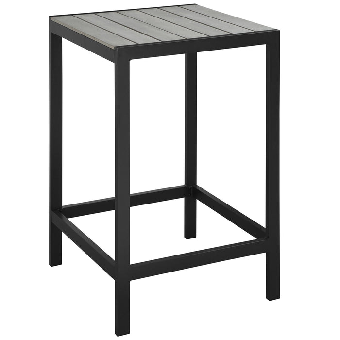 Maine Outdoor Patio Bar Table Brown Gray