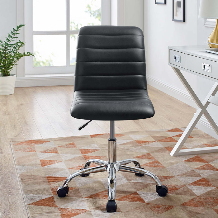 Ripple Armless Mid Back Vinyl Office Chair