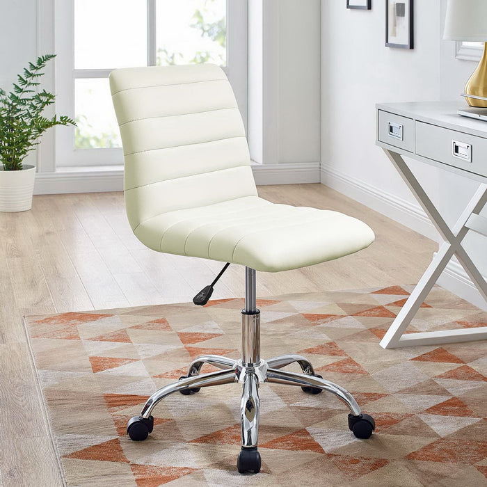 Ripple Armless Mid Back Vinyl Office Chair