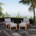 Marina 4 Piece Outdoor Patio Teak Set Natural Gray