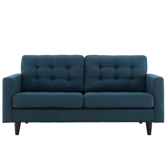 Empress Upholstered Fabric Loveseat Azure EEI-1547-AZU