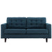 Empress Upholstered Fabric Loveseat Azure EEI-1547-AZU