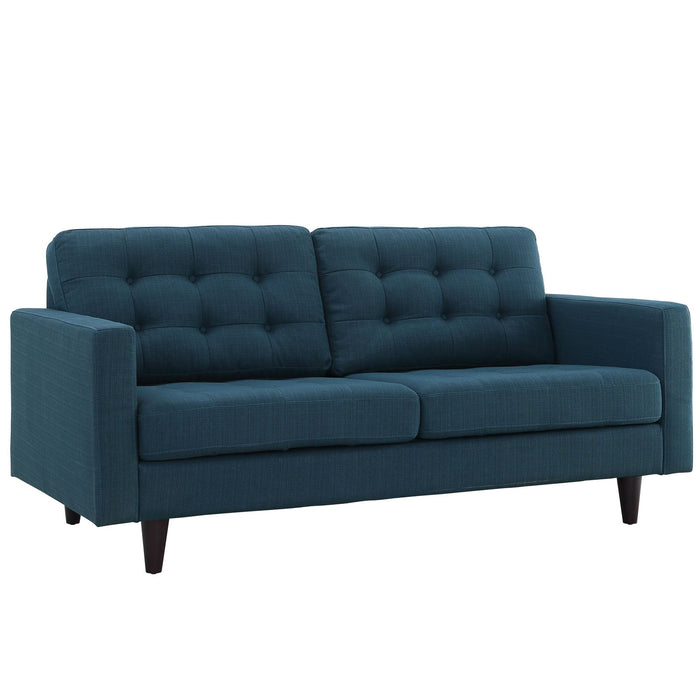 Empress Modern Upholstered Loveseat - Deeply Tufted Luxury Design with Solid Wood Legs and Comfort
