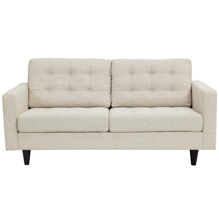 Empress Modern Upholstered Loveseat - Deeply Tufted Luxury Design with Solid Wood Legs and Comfort