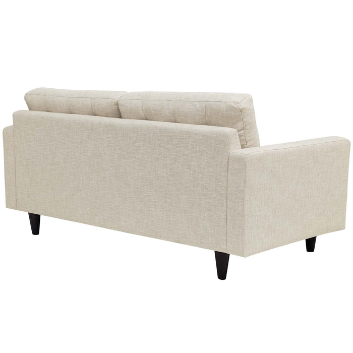 Empress Modern Upholstered Loveseat - Deeply Tufted Luxury Design with Solid Wood Legs and Comfort