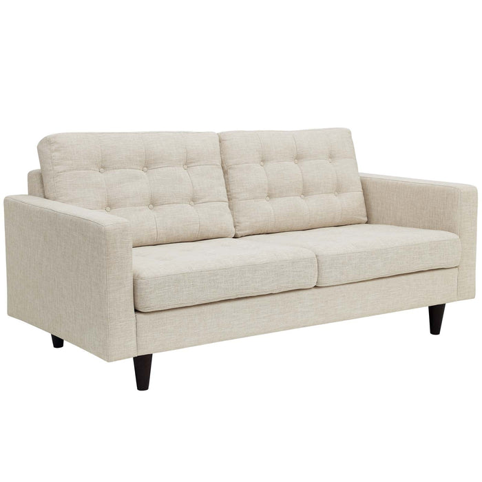 Empress Modern Upholstered Loveseat - Deeply Tufted Luxury Design with Solid Wood Legs and Comfort