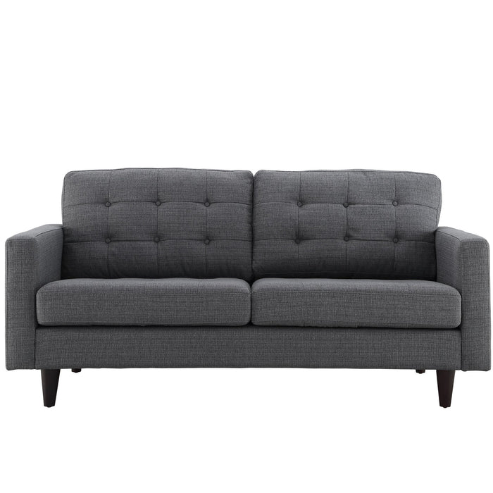 Empress Modern Upholstered Loveseat - Deeply Tufted Luxury Design with Solid Wood Legs and Comfort