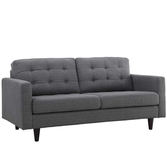 Empress Modern Upholstered Loveseat - Deeply Tufted Luxury Design with Solid Wood Legs and Comfort