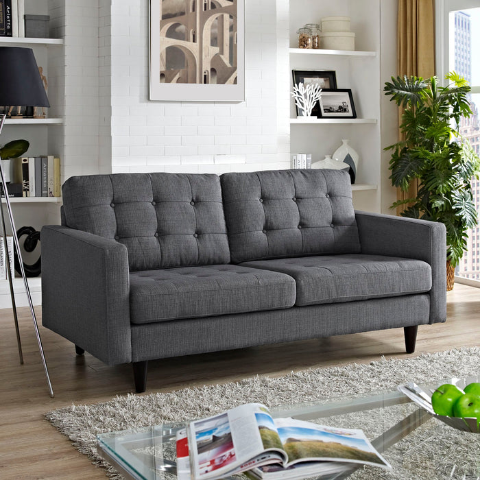 Empress Modern Upholstered Loveseat - Deeply Tufted Luxury Design with Solid Wood Legs and Comfort