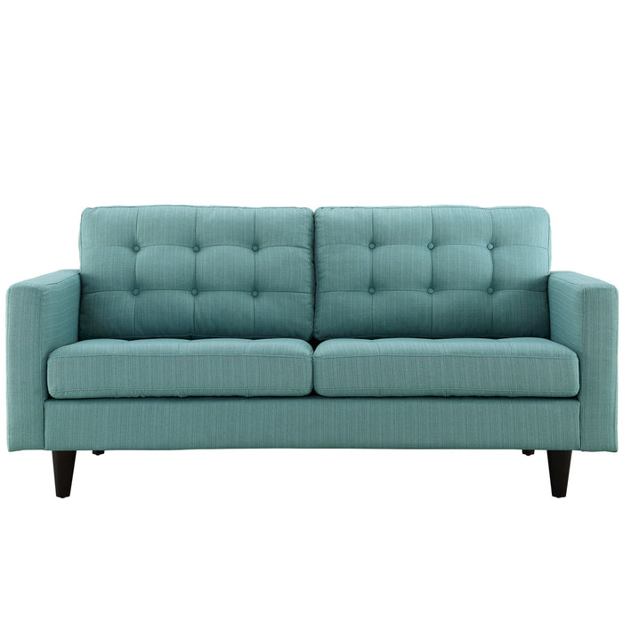 Empress Modern Upholstered Loveseat - Deeply Tufted Luxury Design with Solid Wood Legs and Comfort