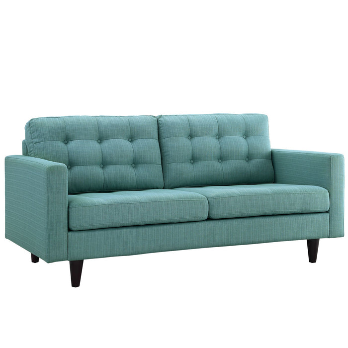 Empress Modern Upholstered Loveseat - Deeply Tufted Luxury Design with Solid Wood Legs and Comfort