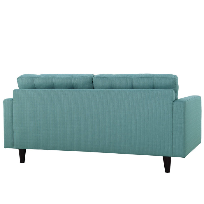 Empress Modern Upholstered Loveseat - Deeply Tufted Luxury Design with Solid Wood Legs and Comfort