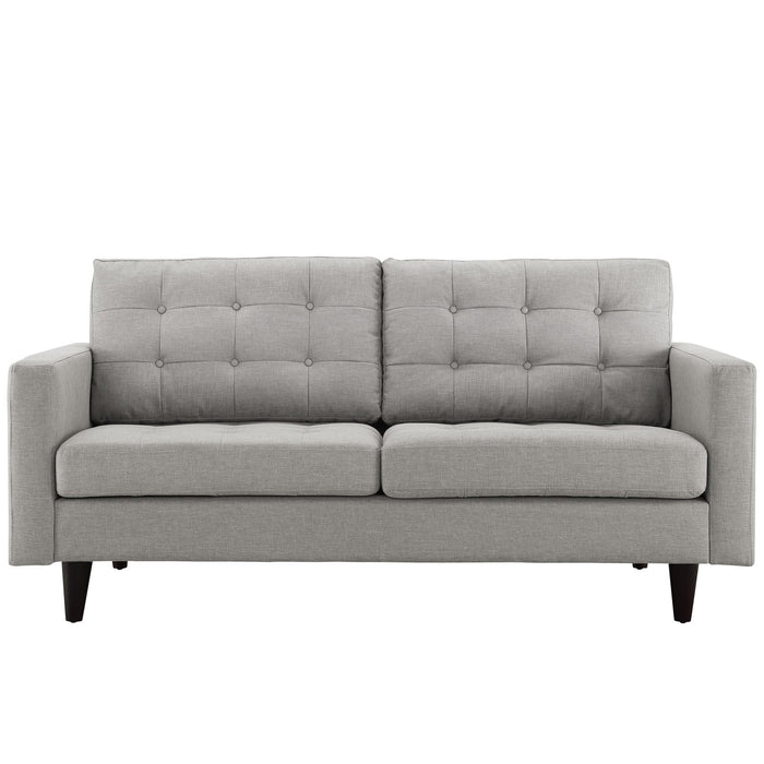 Empress Modern Upholstered Loveseat - Deeply Tufted Luxury Design with Solid Wood Legs and Comfort