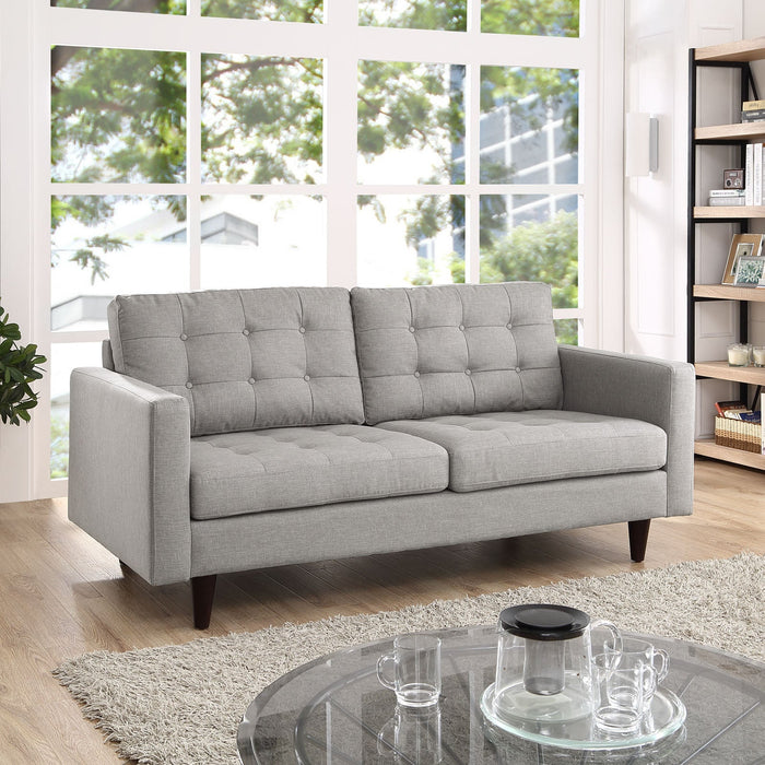 Empress Modern Upholstered Loveseat - Deeply Tufted Luxury Design with Solid Wood Legs and Comfort