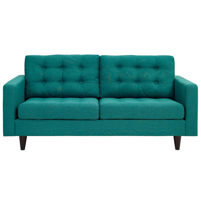 Empress Modern Upholstered Loveseat - Deeply Tufted Luxury Design with Solid Wood Legs and Comfort