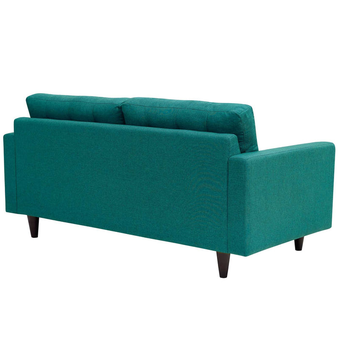 Empress Modern Upholstered Loveseat - Deeply Tufted Luxury Design with Solid Wood Legs and Comfort