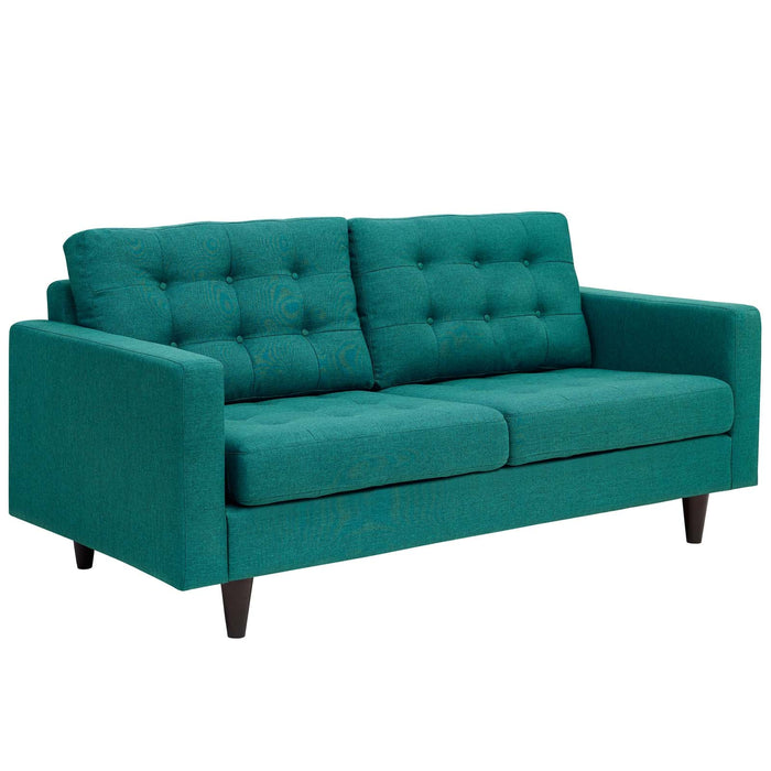 Empress Modern Upholstered Loveseat - Deeply Tufted Luxury Design with Solid Wood Legs and Comfort